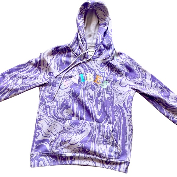 Brooklyn Cloth Hoodie Adult Medium Good Vibes Sweatshirt Purple - Picture 1 of 2